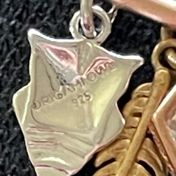 Origami Owl CORE Hexagon Bangle Bracelet Sterling Silver Charms Scorpio Feather - Picture 4 of 11